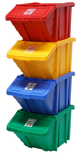 Recycling stacking on sale bins